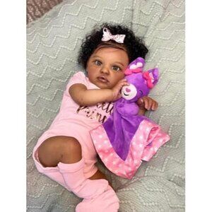 🆕20inch African American Realistic Newborn Girl Baby Dolls Black Baby